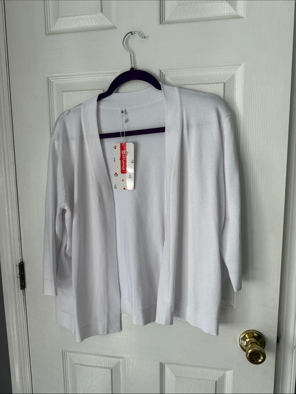 White Open-Front Women’s Sweater Cardigan